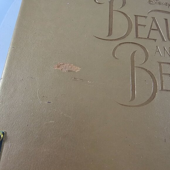 Disney Beauty & The Beast Live Action Movie Journal Gold Embossing FLAWS - Picture 4 of 11